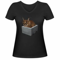 Женская футболка с V-образным вырезом Шлепа в тазике - PrintSalon