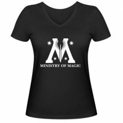 Женская футболка с V-образным вырезом Символ министерства магии - PrintSalon