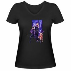 Женская футболка с V-образным вырезом Соколиный глаз и Кейт Бишоп - PrintSalon