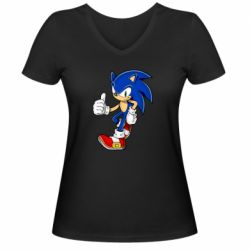 Жіноча футболка з V-подібним вирізом Sonic art - PrintSalon