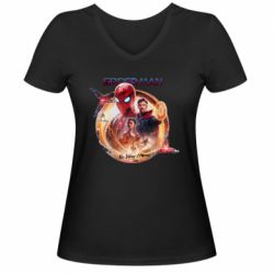 Женская футболка с V-образным вырезом Spider-Man: No Way Home poster - PrintSalon