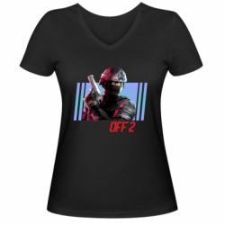 Женская футболка с V-образным вырезом Стендофф 2 спецназ - PrintSalon