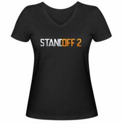 Женская футболка с V-образным вырезом Standoff 2 gradient - PrintSalon