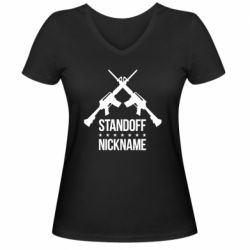 Женская футболка с V-образным вырезом Standoff Nickname - PrintSalon