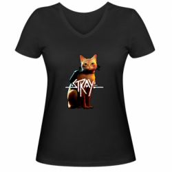Женская футболка с V-образным вырезом Stray main character - PrintSalon