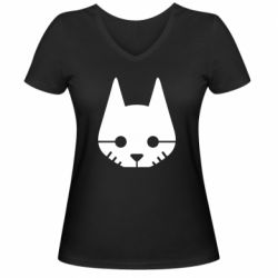 Жіноча футболка з V-подібним вирізом Strey head - PrintSalon