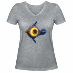 Женская футболка с V-образным вырезом Subnautica Peeper - PrintSalon