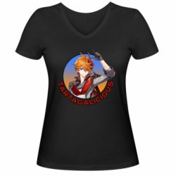 Женская футболка с V-образным вырезом Tartagalicious - PrintSalon