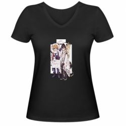 Женская футболка с V-образным вырезом Тарталья и Моракс - PrintSalon