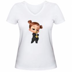 Женская футболка с V-образным вырезом The Boss Baby 2 Girl - PrintSalon