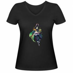 Жіноча футболка з V-подібним вирізом Tighnari full art - PrintSalon