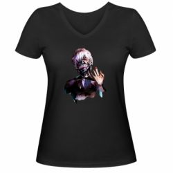 Женская футболка с V-образным вырезом Tokio Ghoul Kaneki - PrintSalon