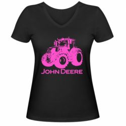 Жіноча футболка з V-подібним вирізом Tractor John Deere - PrintSalon