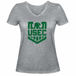 Жіноча футболка з V-подібним вирізом USEC Emblem Escape from Tarkov - PrintSalon