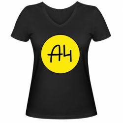 Женская футболка с V-образным вырезом Влад А4 Лого - PrintSalon