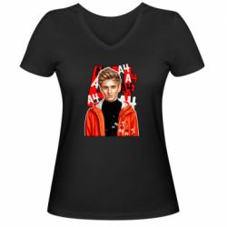 Женская футболка с V-образным вырезом Влад арт - PrintSalon