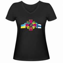 Жіноча футболка з V-подібним вирізом ВМС ЗС України - PrintSalon