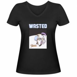 Женская футболка с V-образным вырезом Wasted Ayato - PrintSalon