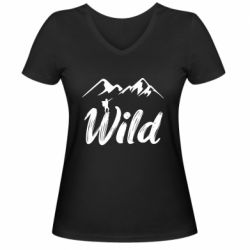 Женская футболка с V-образным вырезом Wild - PrintSalon