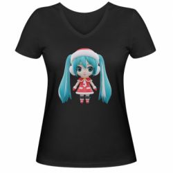 Жіноча футболка з V-подібним вирізом Winter Hatsune Miku