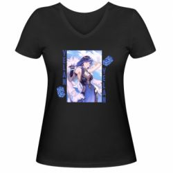Женская футболка с V-образным вырезом Yelan art - PrintSalon
