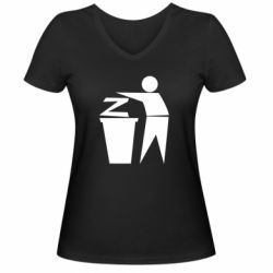 Женская футболка с V-образным вырезом Z is a trash - PrintSalon