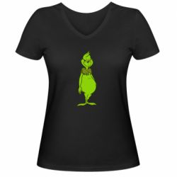 Женская футболка с V-образным вырезом Загадочный Гринч - PrintSalon