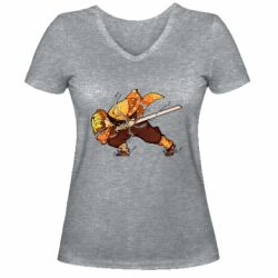 Женская футболка с V-образным вырезом Zenitsu Demon Slayer - PrintSalon