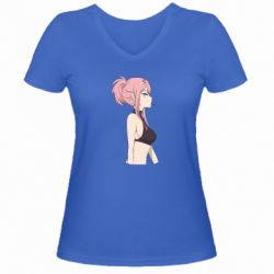 Женская футболка с V-образным вырезом Zero Two - PrintSalon