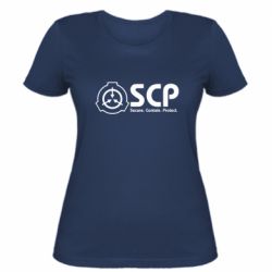 Жіноча футболка SCP logo text - PrintSalon