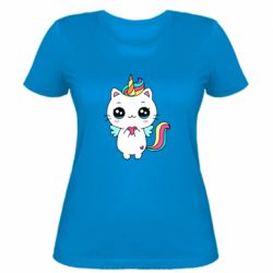 Женская футболка The cat is unicorn - PrintSalon