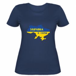 Женская футболка Украина в сердце - PrintSalon
