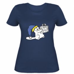 Женская футболка Украинский кот саймона с подарком - PrintSalon