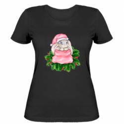 Женская футболка Заяц Новогодний - PrintSalon