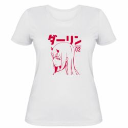 Женская футболка Zero Two Girl - PrintSalon