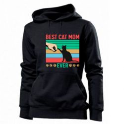 Женское худи Best cat mom ever - PrintSalon