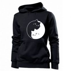 Женское худи Cute yin yang cats - PrintSalon