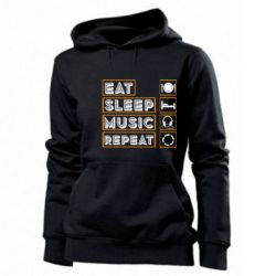 Женское худи Eat sleep dj repeat. - PrintSalon