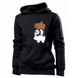 Женское худи Гризли Панда и Белый - PrintSalon