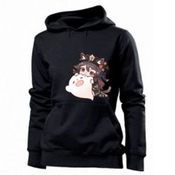 Женское худи Hu Tao cat - PrintSalon