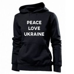 Женская худи Мир, любовь, Украина - PrintSalon