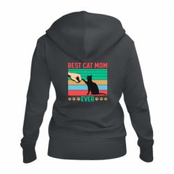 Женское худи на молнии Best cat mom ever - PrintSalon