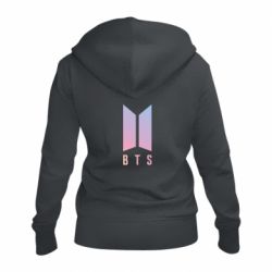 Женское худи на молнии BTS gradient logo