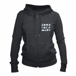 Женское худи на молнии Doctor who icons - PrintSalon