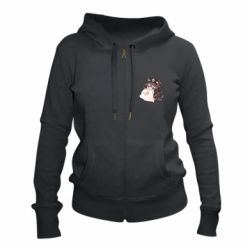 Женское худи на молнии Hu Tao cat - PrintSalon