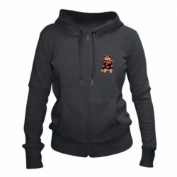 Женское худи на молнии Japanese Akatsuki cat - PrintSalon