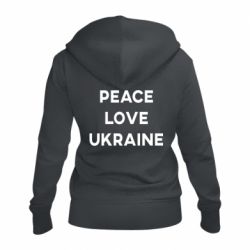Женская худи на молнии Мир, любовь, Украина - PrintSalon