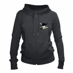 Женское худи на молнии One Piece Zoro logo - PrintSalon