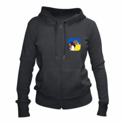 Женское худи на молнии Патрон на фоне флага - PrintSalon