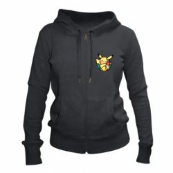 Женское худи на молнии Pikachu with ketchup - PrintSalon